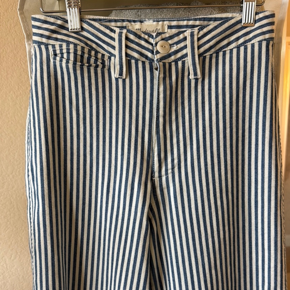 Madewell Blue and White Striped Pants
